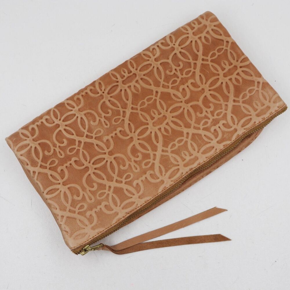 Alex Ani Handbag Women S Foldover Leather Clutch Raw Sugar Brown Purse Bag